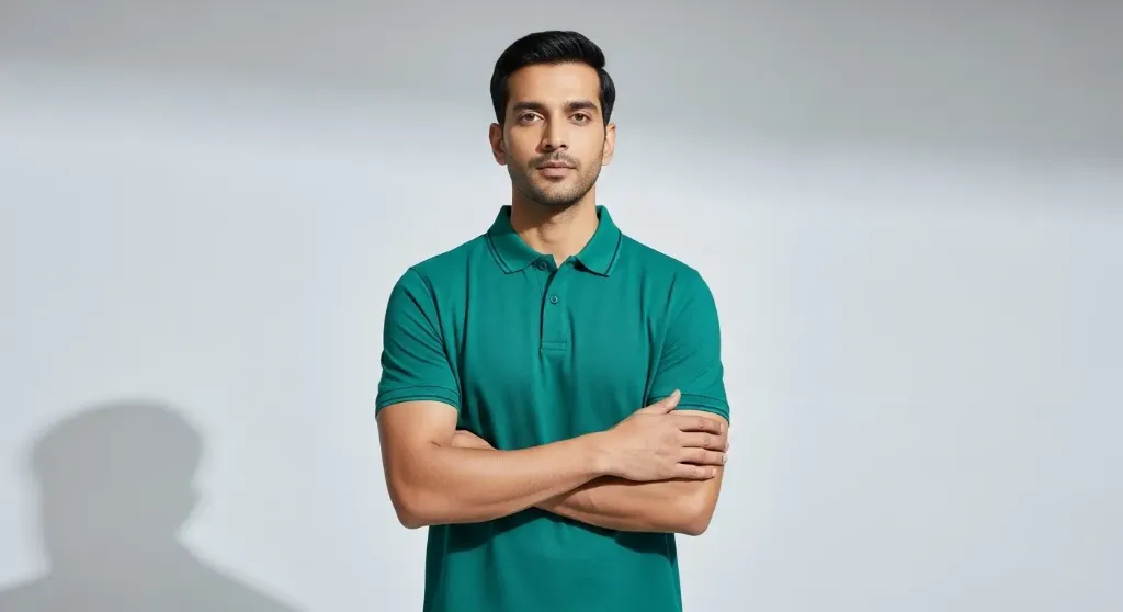 Man's ROUND T-Shirt (L, GREEN)