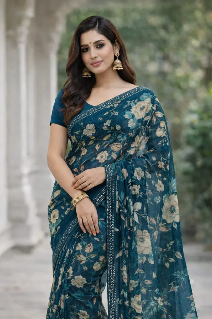Women Sarees Kavita (Light blue)