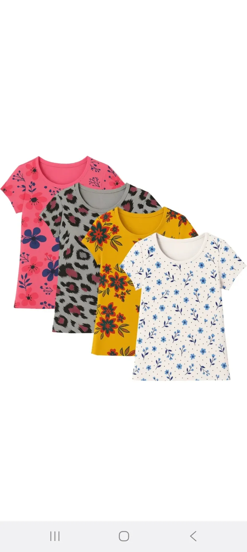 Printed Girl daily wear T-shirt (26, Brown)