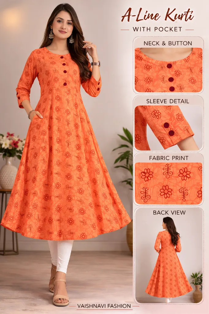 Umbrella kurti (S, Light blue)