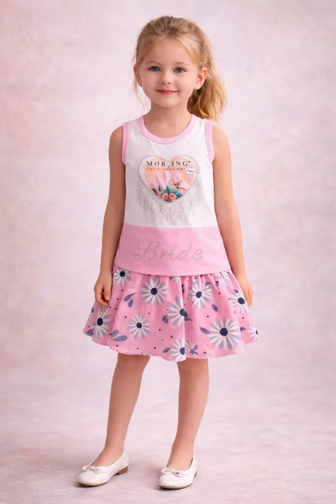 2 PC fancy Girl set (34, Dark pink)