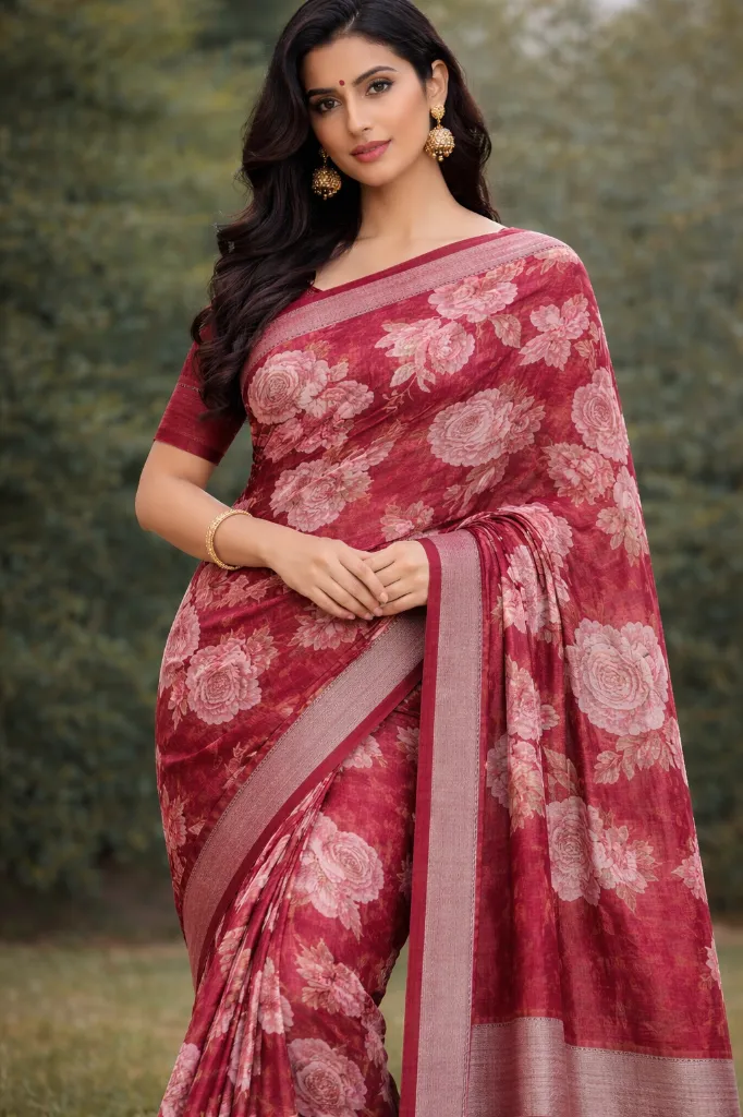 Women Daily Wear linen Sarees