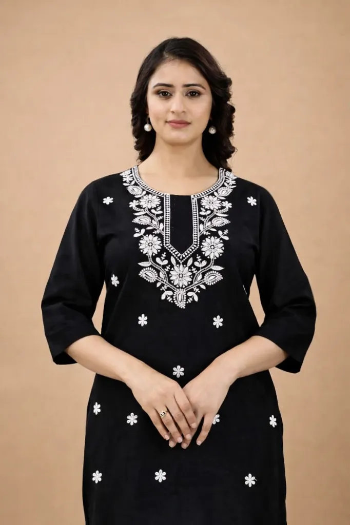 [KURTI & DRESS] LIVA Heavy emboridery Kurti (M)